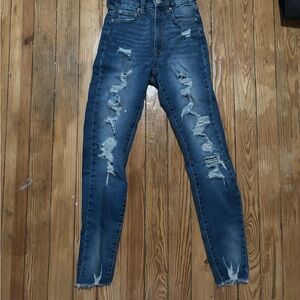 aeropostale Women's Distressed Blue Jeans